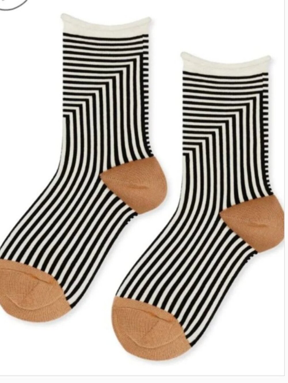 Hansel from Basel Corbusier Crew Striped Black & White Crew Socks New with tags